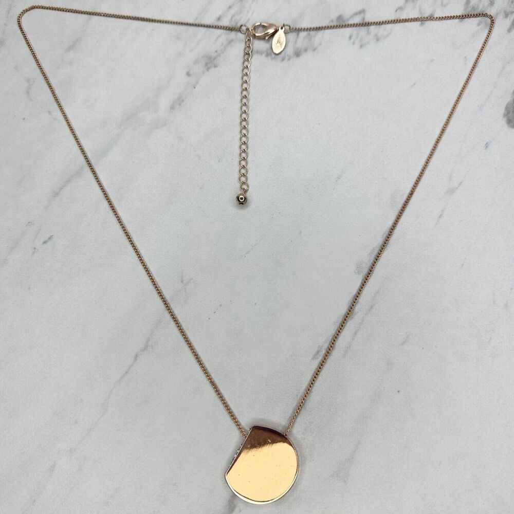 Chico's Rose Gold Tone Chain Link Rhinestone Pendant Necklace ✨